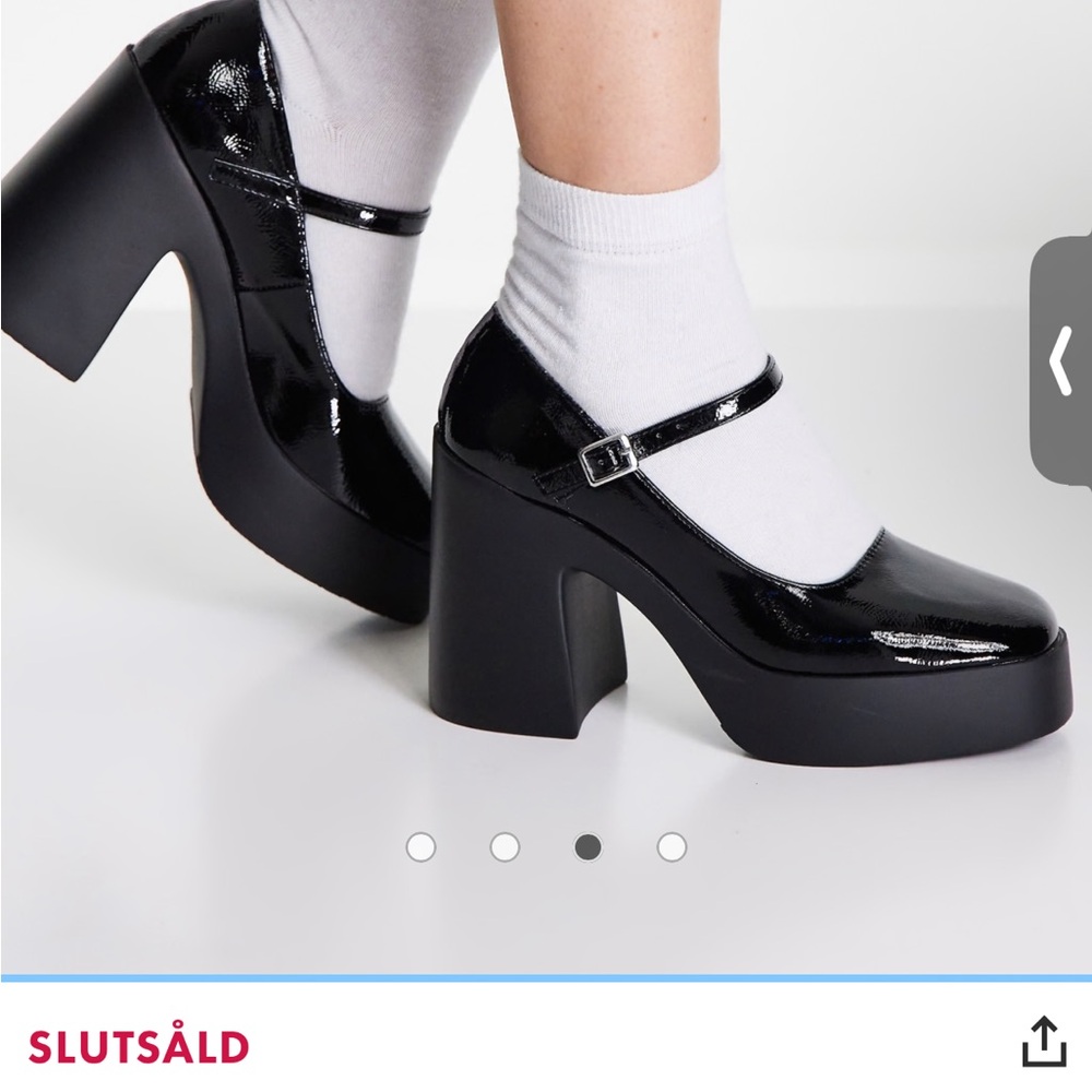 ASOS Shiny Black Platform Mary Jane Shoes - Picture 7 of 9